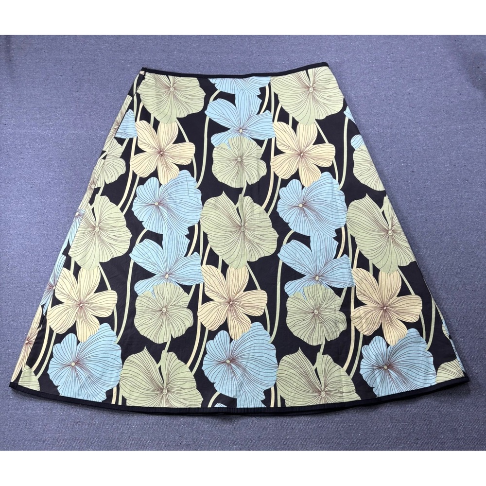 Final Touch Y2K Paneled Midi Skirt Womens Large Black Floral A Line Whimsigoth - Picture 2 of 5